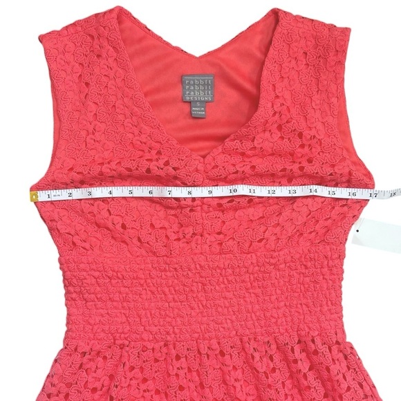 NWT Rabbit Coral Lace Overlay Full Coverage A-Line Dress sz S - Picture 6 of 11